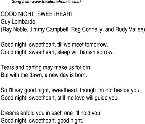Top Songs 1931 Music Charts Lyrics For Goodnight Sweetheart
