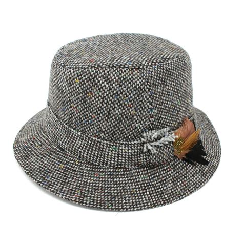 Hanna Hats Irish Tweed Walking Hat For Women Granite Grey Salt Pepper