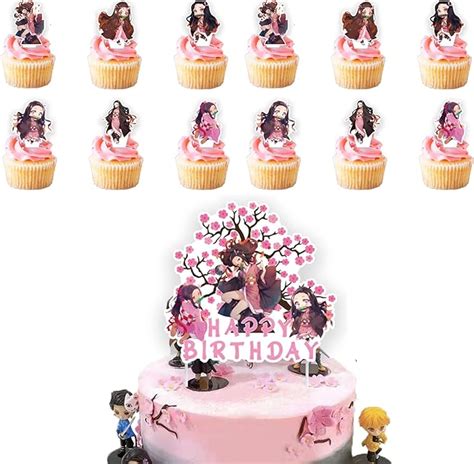 13 Pack Demon Slayer Nezuko Decoration Birthday Cake Topper Setnezuko