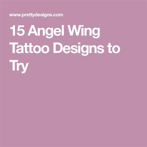 15 Angel Wing Tattoo Designs To Try Pretty Designs Wing Tattoo