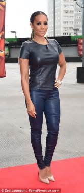 Mel B Wears Tight Leather Outfit While Cheryl Cole Opts For Monochrome Ensemble Daily Mail Online