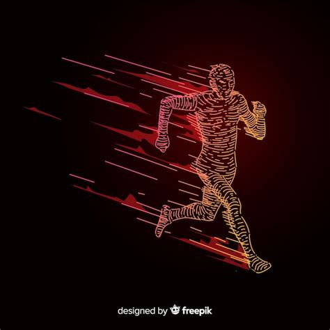 Abstract Runner Silhouette Flat Design Free Vector