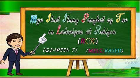 Araling Panlipunan 3 Q3 Week 7 Mga Ibat Ibang Pangkat Ng Tao Sa