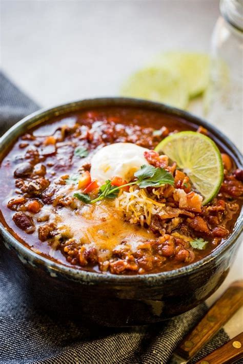 Ground turkey goes into the instant pot with some chunky salsa and canned green chilies; The BEST Instant Pot Chili {Award Winning} Recipe - Oh ...