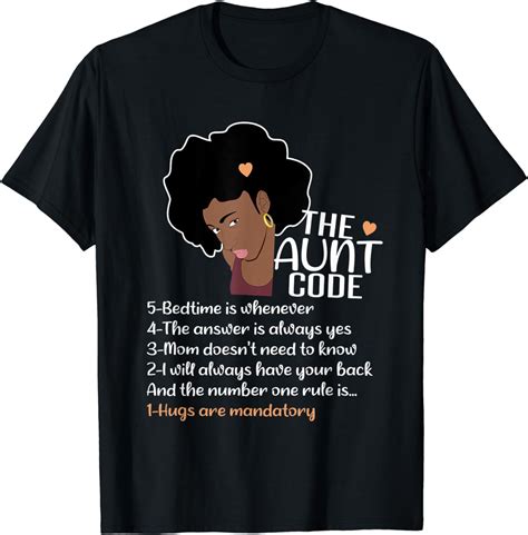 aunt code cute auntie niece nephew black african women afro t shirt uk fashion