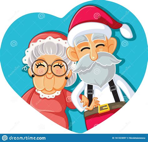 Santa Und Mrs Claus Christmas Couple Illustration Vektor Abbildung