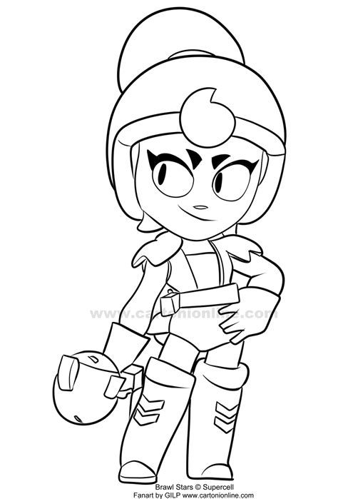 Janet 01 From Brawl Stars Coloring Page