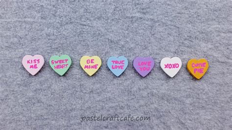 Conversation Heart Magnets Diy Tutorial Pastel Craft Cafe