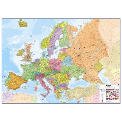 Europe Political Laminated Wall Map Large 143 Million