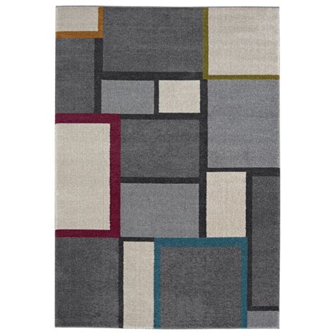 Ivy Bronx Manahan Machine Woven Power Loomed Performance Gray Rug