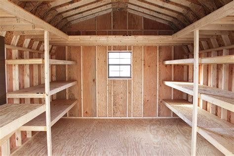 The Shelving Unit | Shed shelving, Storage shed organization, Shed design