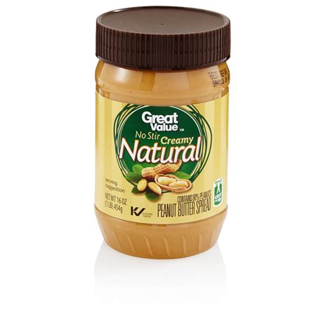 Great Value Natural No Stir Creamy Peanut Butter 16 Ounces Walmart