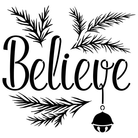 Designer Stencils Believe With A Jingle Bell Sign Stencil Fs038 The