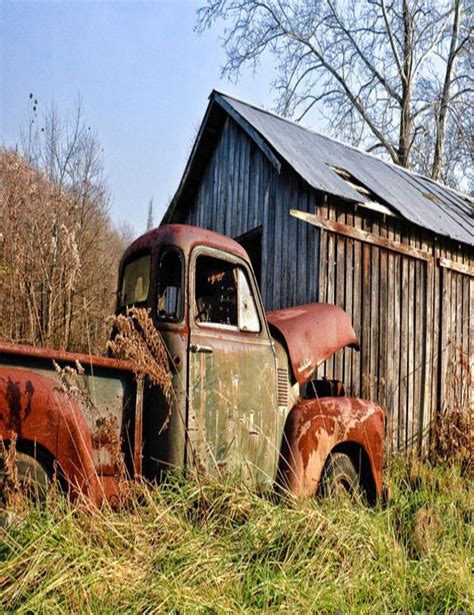 Rusted Old Chevy With An Old Barn Couldnt Get More Country Than That