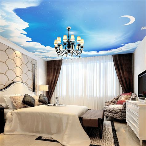 I have 9' ceilings in my basement. Blue Sky Photo Wallpaper 3D Galaxy Wallpaper Stars Moon ...