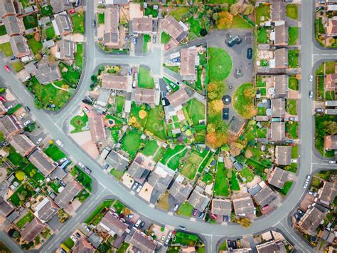 Satellite Image Style Aerial View Of Homes On An English Housing Estate