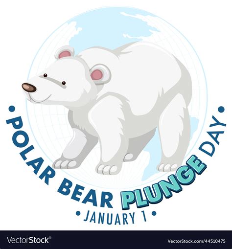 Polar Bear Plunge Day January Icon Royalty Free Vector Image