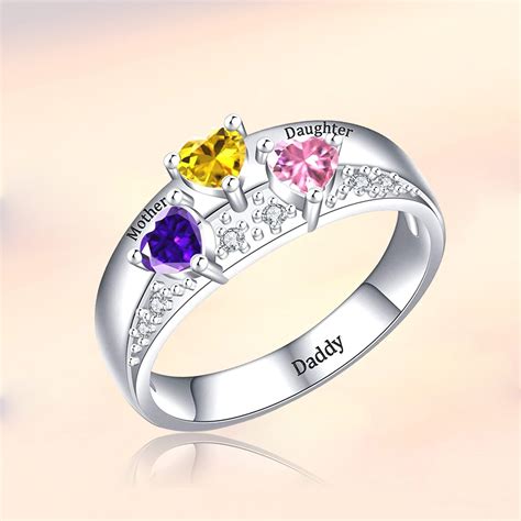 Birthstone Rings For Women Mothers Ring Personalized With Etsy