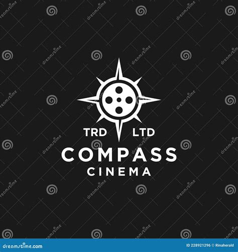 Premium Compass Adventure Film Vector Black Logo Vector Design