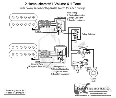 2 Humbucker 1 Volume 1 Tone 3 Way Switch Wiring 3 Way Switch Wiring