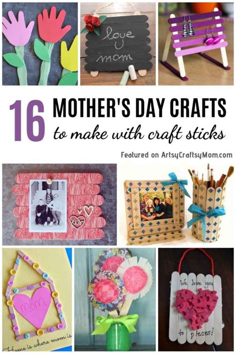 16 Adorable Mothers Day Crafts Using Craft Sticks