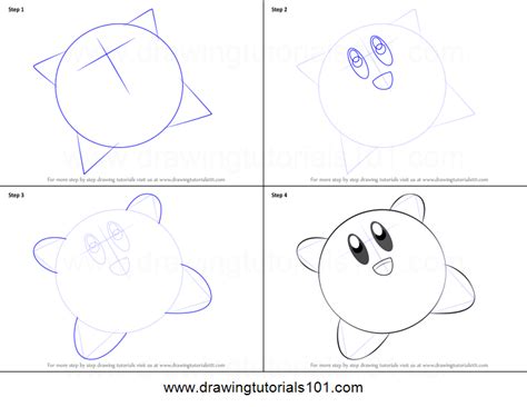 How To Draw Kirby From Super Smash Bros Printable Step By