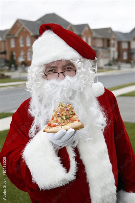 Santa Eating Pizza Stock Photo Adobe Stock