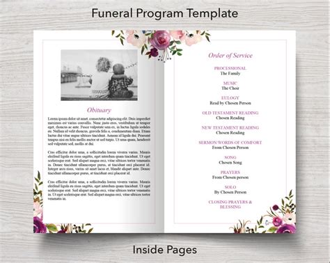 Funeral Template Bundle Funeral Program Template Funeral Etsy