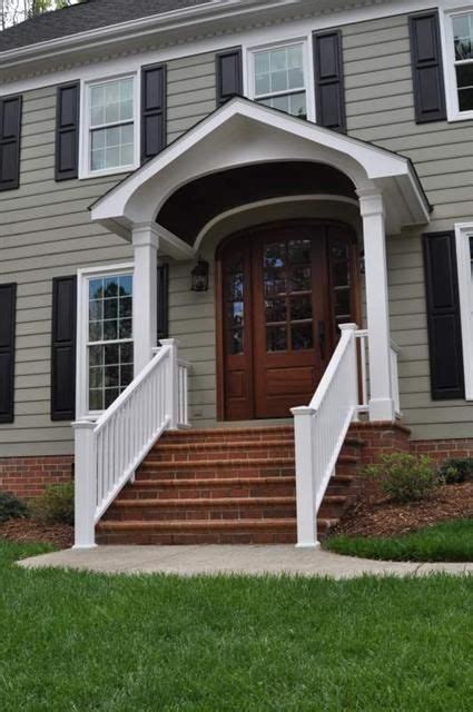 Need ideas & designs for decorating your porch. wide portico, white railings | For the House! | Pinterest | House front porch, Portico design ...