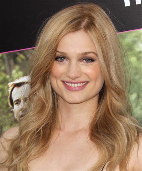 Alison Sudol Long Wavy Copper Blonde Hairstyle With Light Blonde Highlights