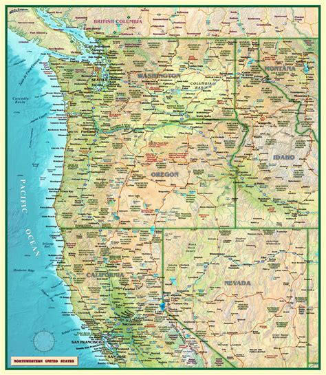 Northwestern United States Jumbo Size Wall Map Wide World Maps And More