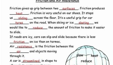 friction and gravity worksheet answers