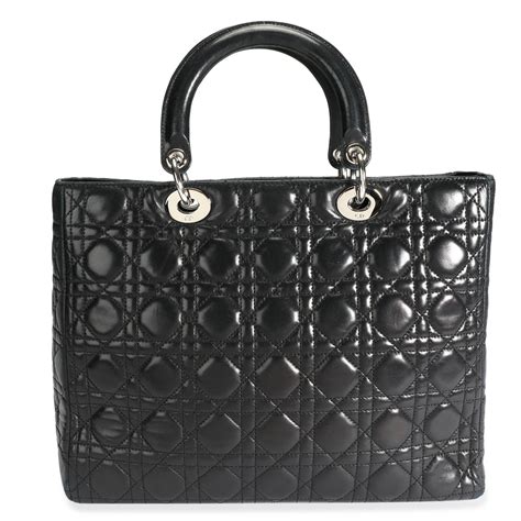 Dior Black Cannage Lambskin Large Lady Dior Bag By Wp Diamonds