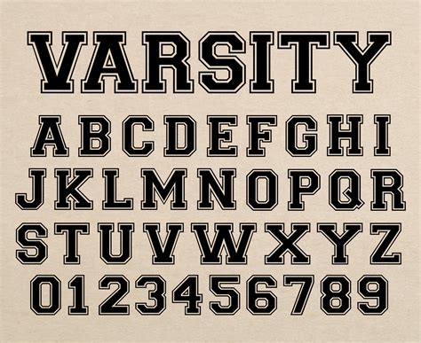Varsity Font Varsity Letter Font Varsity Alphabet Font Varsity Team