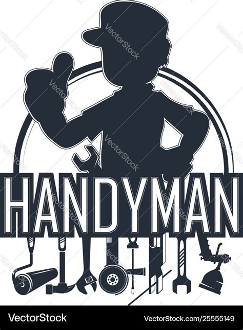 Handyman With A Tool Silhouette Royalty Free Vector Image