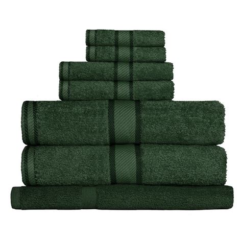 100 Cotton Forest Green Towels 7pc Bath Towel Set My Linen