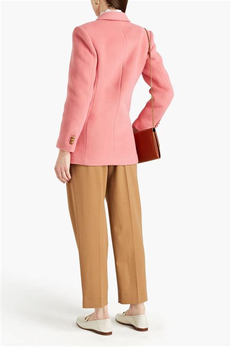 Pink Marcus Double Breasted Wool Blend Felt Coat SANDRO THE OUTNET