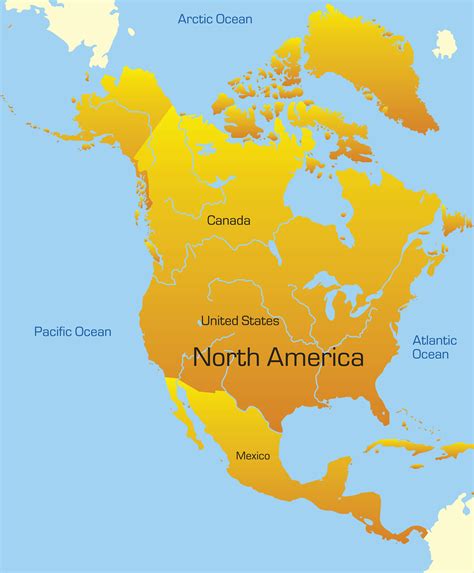 Printable Map Of North America Continent Map