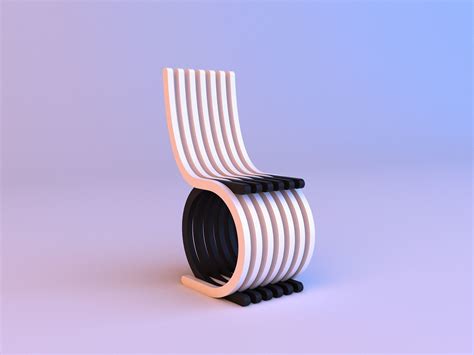 Black White Plastic Parametric Chair 3d Model Cgtrader