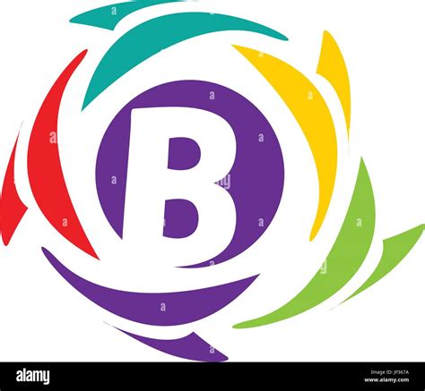 Letter B Logo Within An Colorful Circle Isolated On White Background