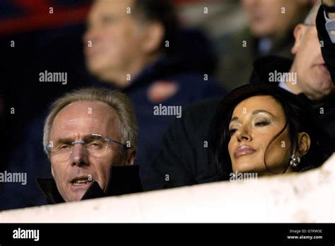 england manager sven goran eriksson watches the match with girlfriend nancy dell olio stock