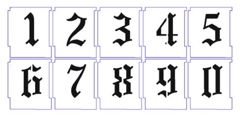 Old English Tattoo Fonts Numbers