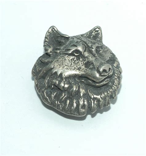 Wolf Button Pewter Wolf Button 1 25mm 1 Pc Etsy