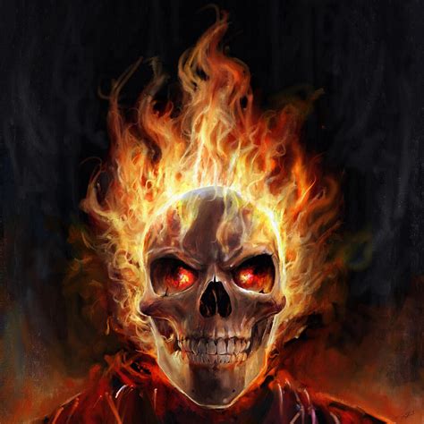 Flaming Skull Digital Art By Steve Goad