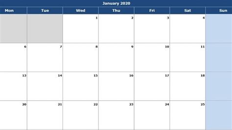 2020 Printable Calander In Excel Free Letter Templates
