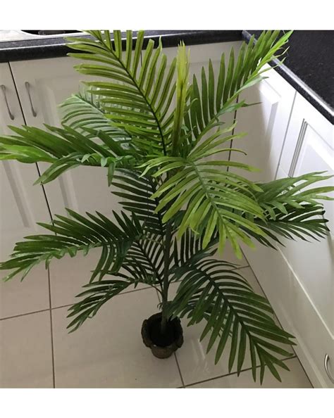 1x Artificial Green Areca Palm Tree 3ft 90cm High Artificial Trees