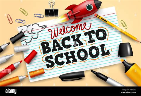 Back To School Vector Banner Background Welcome Back To School Text In