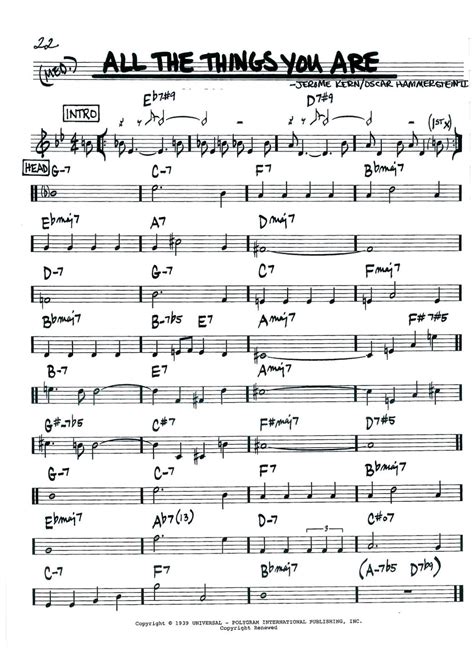 This song primarily uses the c, g, and f power chords. All the things you are - Jazz #jazzstandard | Jazz sheet ...