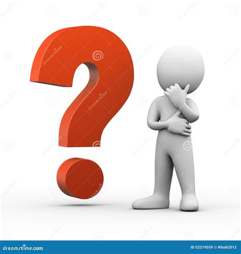 3d Man Thinker And Question Mark Stock Illustration Image 52219559