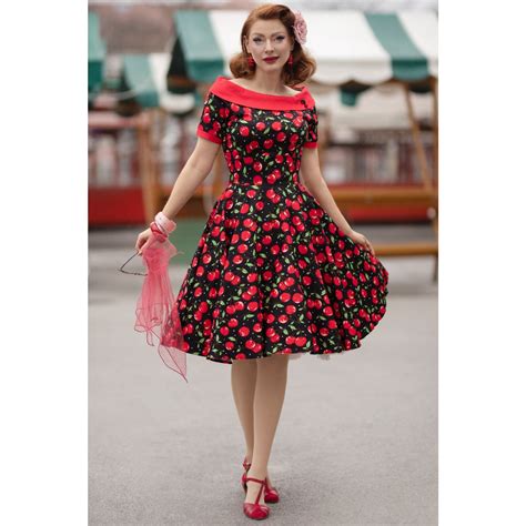Darlene Cute Cherry Swing Dress Foxybrownshop Amsterdam